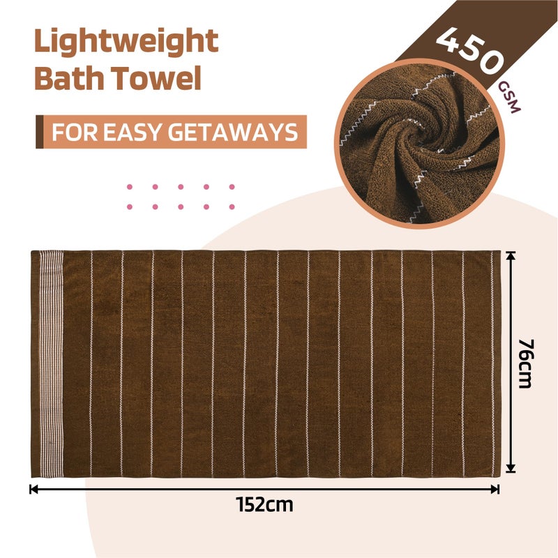 Kuber Industries Kuber Industries Pack of 2 Soft Cotton Bathing Towel For Men/Women | 450 GSM Fade/Wrinkle Resistant Towels For Bath | 30x60 Inch | Dark Blue & Brown  - Image 3