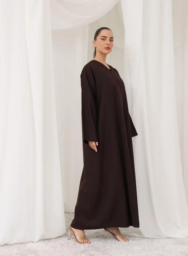 Nikias Crepe Elegant Abaya With One Pleate Both Sides