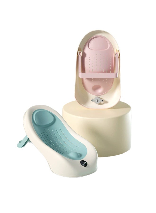 Baby Bath Net Washing Pad Newborn Baby Net Bag Bath Bed Child Folding Bath Rack Foldable Baby Bath Net Regular Pink - Image 4