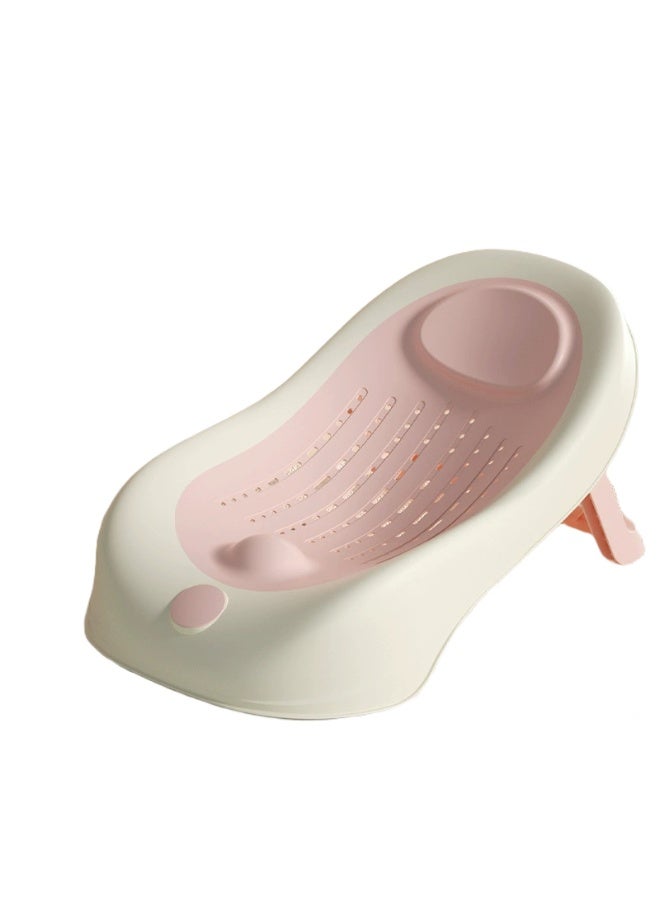 Baby Bath Net Washing Pad Newborn Baby Net Bag Bath Bed Child Folding Bath Rack Foldable Baby Bath Net Regular Pink - Image 1