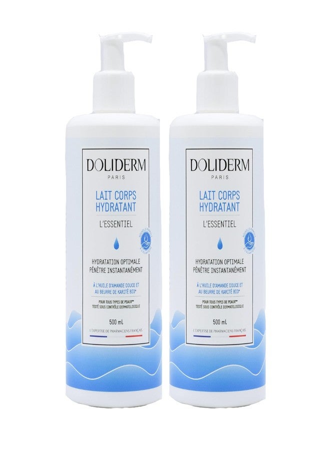 Doliderm 2x Hydrating Body Milk with Organic Shea Butter, Organic Sweet Almond Oil, and Allantoin – 500ml x2 - Bundle - Image 1