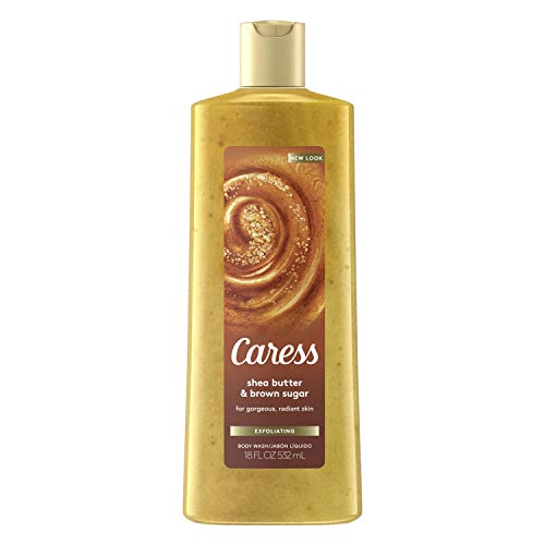 Caress Exfoliating Body Wash for Everyday Use Shea Butter  Brown Sugar 18 oz Pack of 3