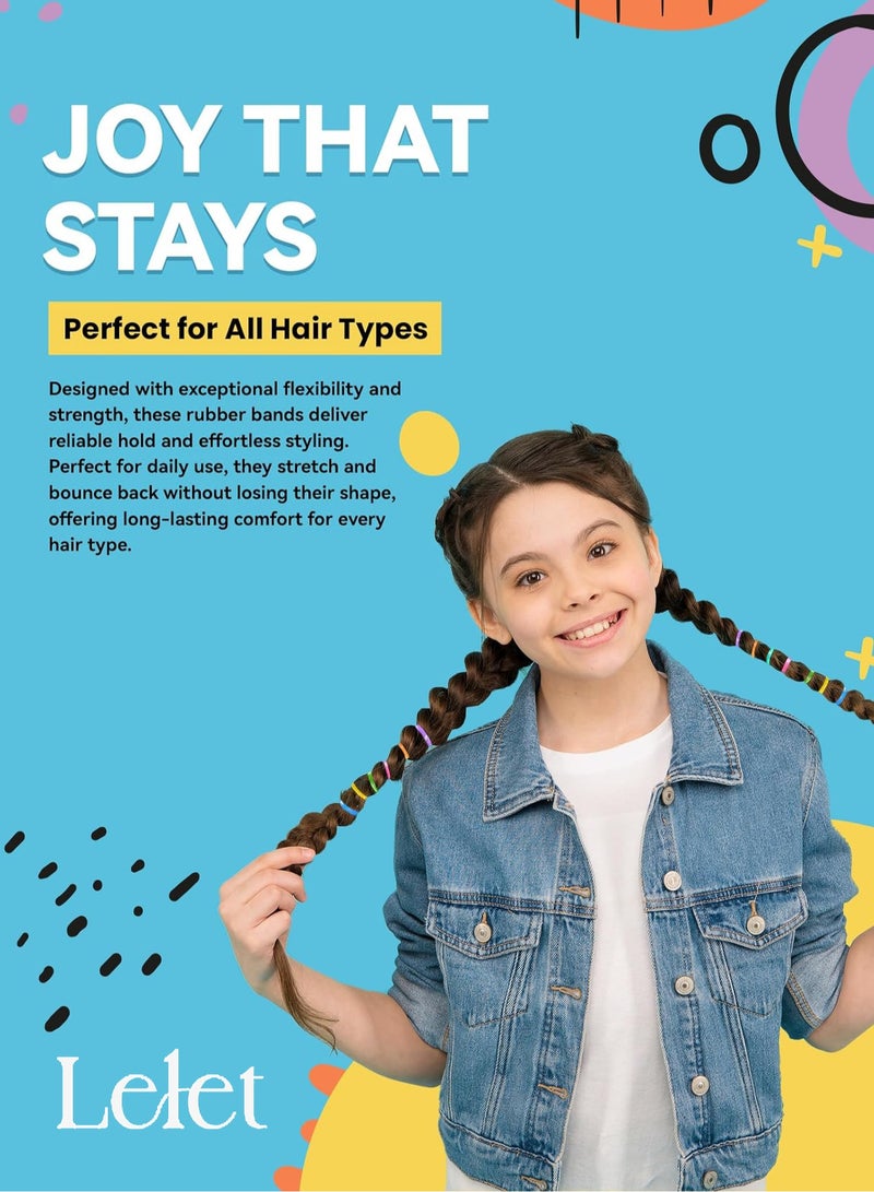 Lelet 1500 Pcs Colorful & Black Mini Elastic Hair Ties – Soft Rubber Bands for Baby Girls & Kids | No Pull Ponytail Holders | Gentle, Durable Polybands - Image 2