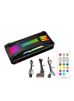 PWM Fan Temperature Controller Integrator Remote Control Computer RGB Light Adapter 8x4Pin Fan Speed Controller Ports 10 5V ARGB Ports with Magnet
