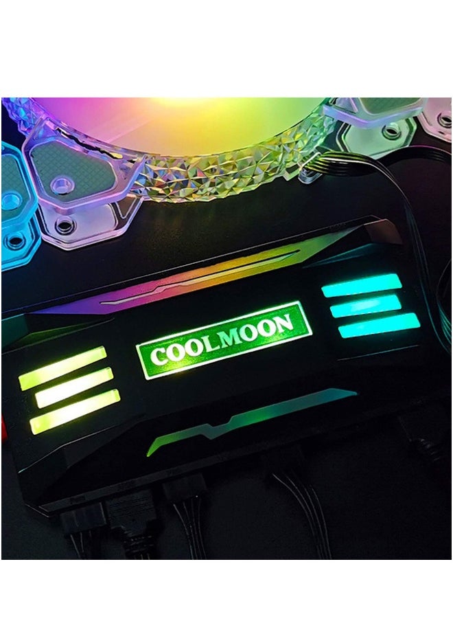 Generic - PWM Fan Temperature Controller Integrator Remote Control Computer RGB Light Adapter 8x4Pin Fan Speed Controller Ports 10 5V ARGB Ports with Magnet - Image 1