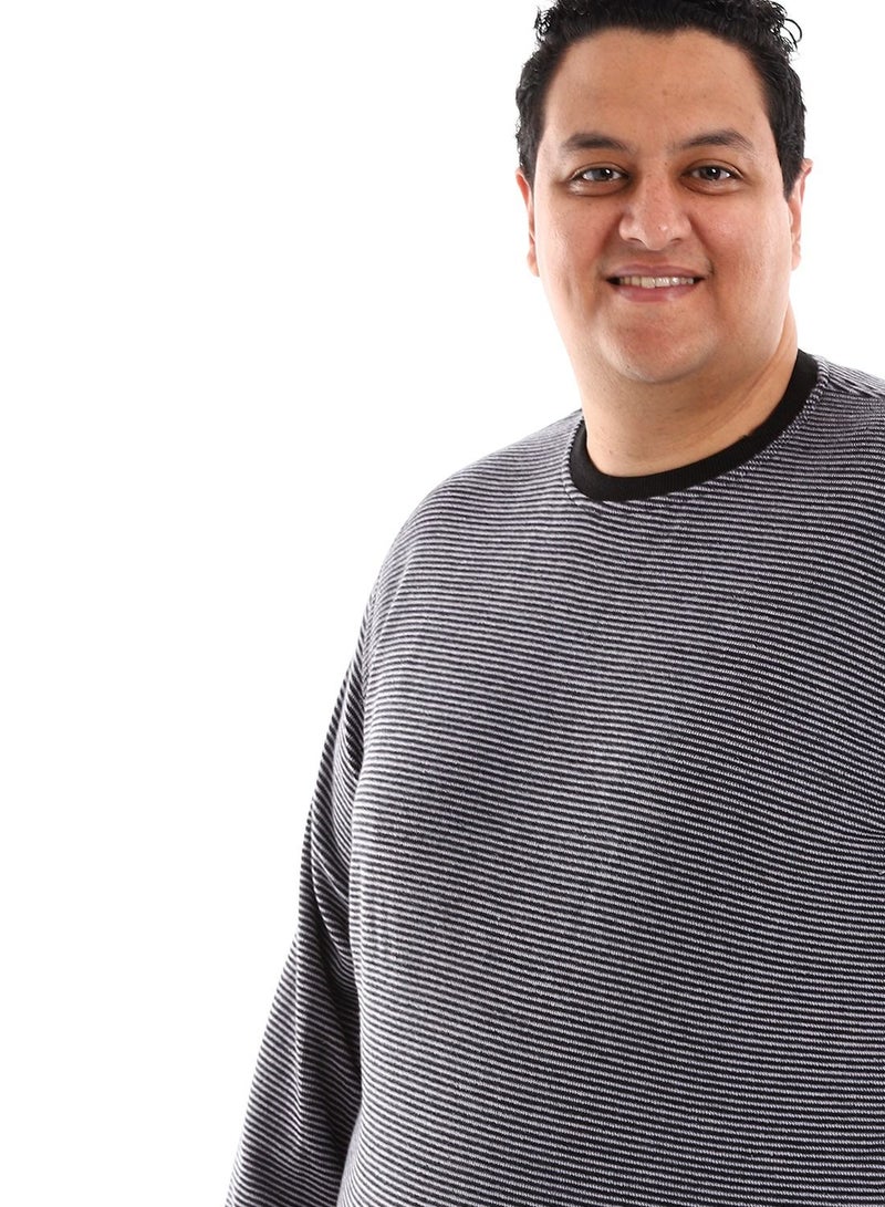 Caesar MensBig Size Stripped Sweat Shirt  - Image 3
