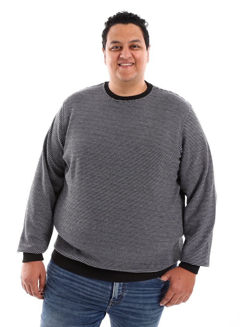 Caesar MensBig Size Stripped Sweat Shirt  - Image 1