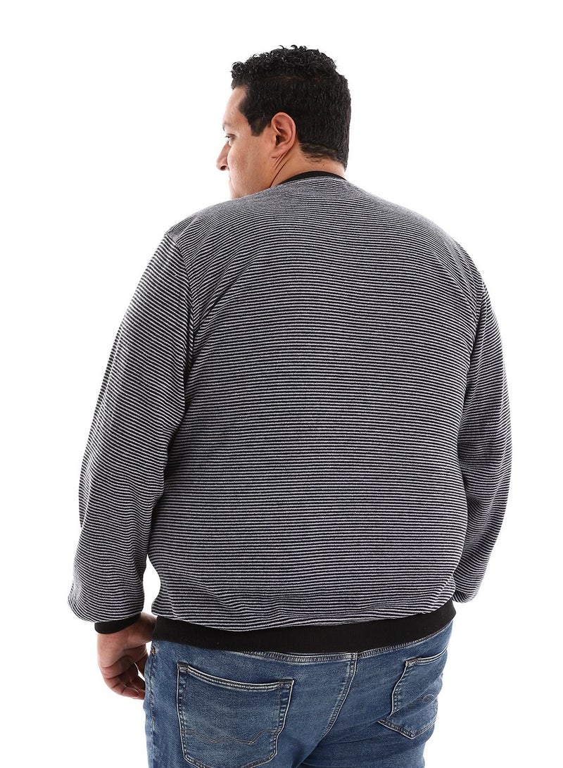 Caesar MensBig Size Stripped Sweat Shirt  - Image 4