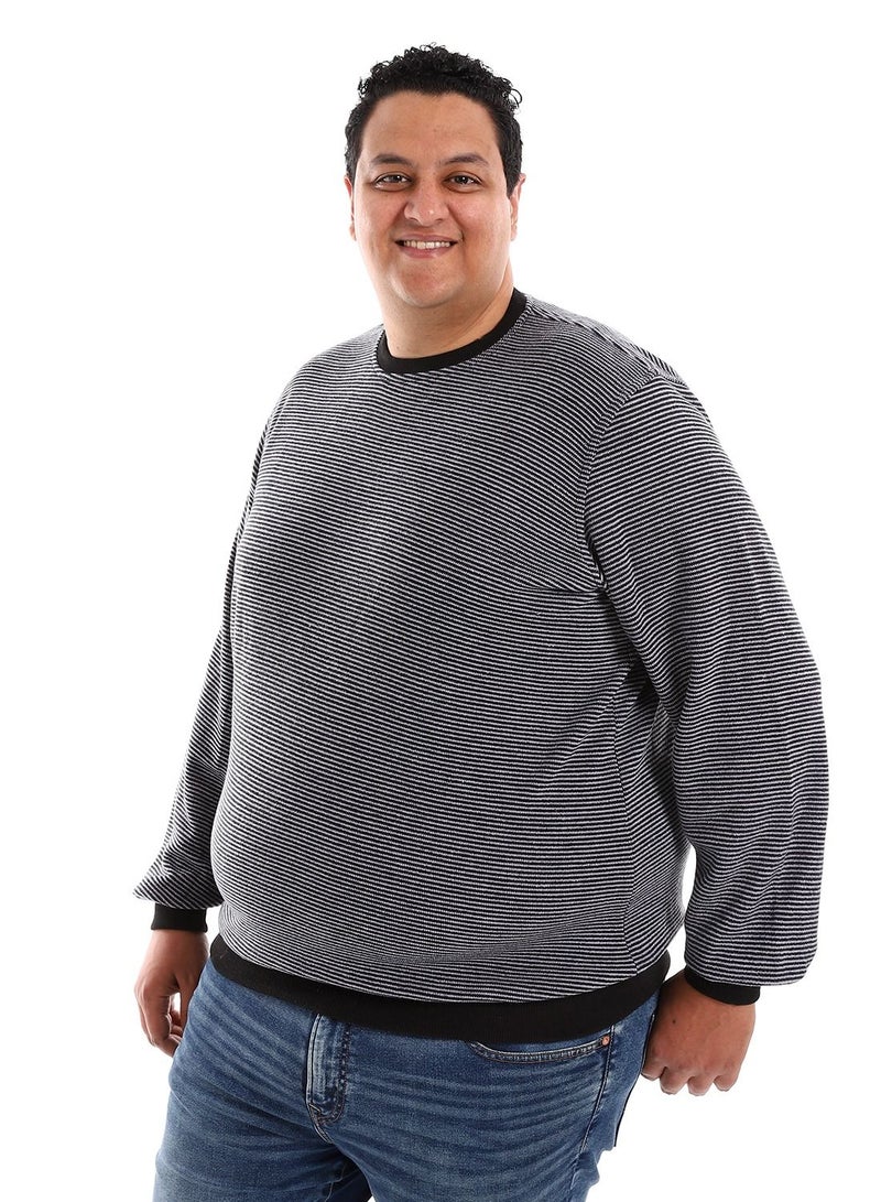 Caesar MensBig Size Stripped Sweat Shirt  - Image 2