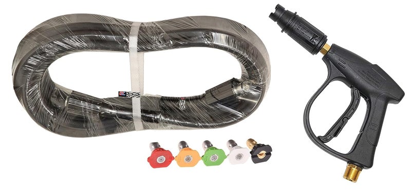Digital Craft Digital Craft Hydraulic M22PIn 2750PSI Pressure Washer Hose High Pressure Pipe Car Wash Water Cleaning Extension CordHydraulic Washer Pipe 8MTRPressure Washer Gun5Pc Nozzel Set 