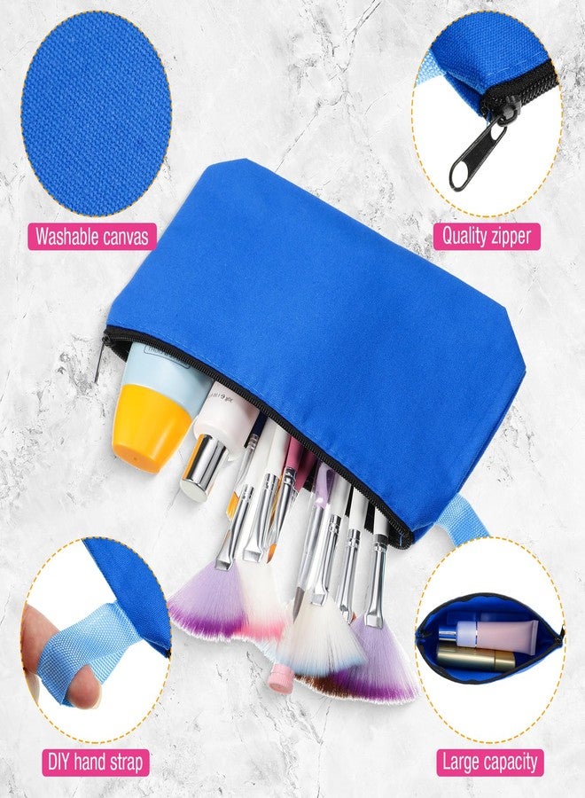 Frienda 40 Pack Canvas Makeup Bags Bulk Cosmetic Bags with Bottom Travel Canvas Zipper Pouch Multi Purpose Blank for Women Purse Toiletry Pencil DIY Craft, 10 Colors(10 x 5 x 2 Inch) - Image 4