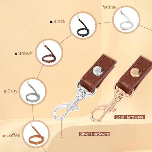 RAYNAG Leather Crossbody Strap Replacement, Adjustable Purse Strap, Handbag Shoulder Strap Replacement with Gold Hardware, Coffee - Image 4