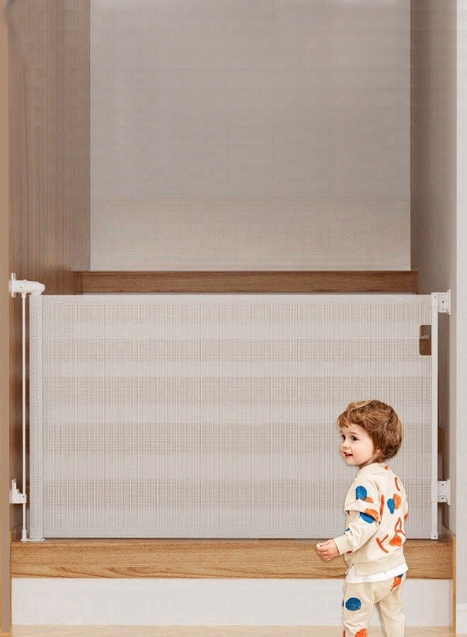 Prodigy Retractable Gate Fence Baby Children's Fence Puppy Pet Fence Indoor Stairway Safety Guardrail 85.6*140CM With Two Installation Methods  - Image 1