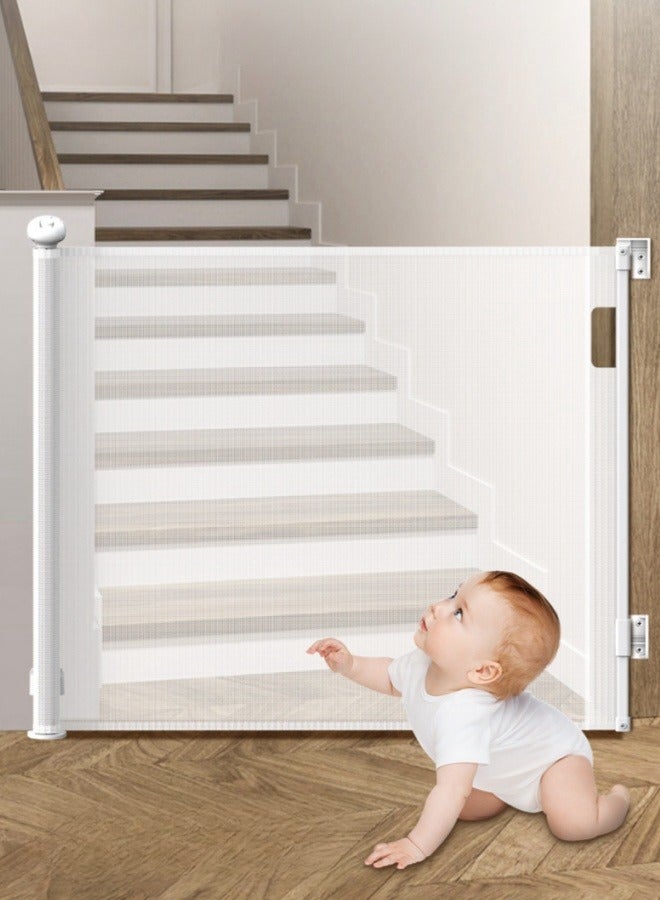 Prodigy Retractable Gate Fence Baby Children's Fence Puppy Pet Fence Indoor Stairway Safety Guardrail 85.6*140CM With Two Installation Methods  - Image 2