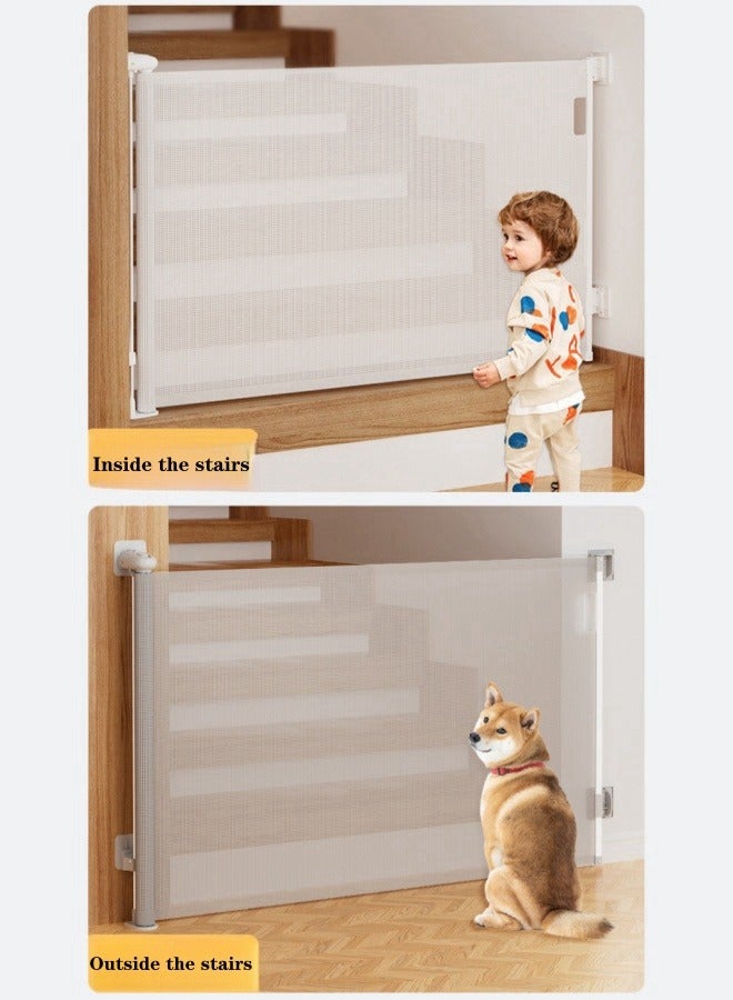 Prodigy Retractable Gate Fence Baby Children's Fence Puppy Pet Fence Indoor Stairway Safety Guardrail 85.6*140CM With Two Installation Methods  - Image 4