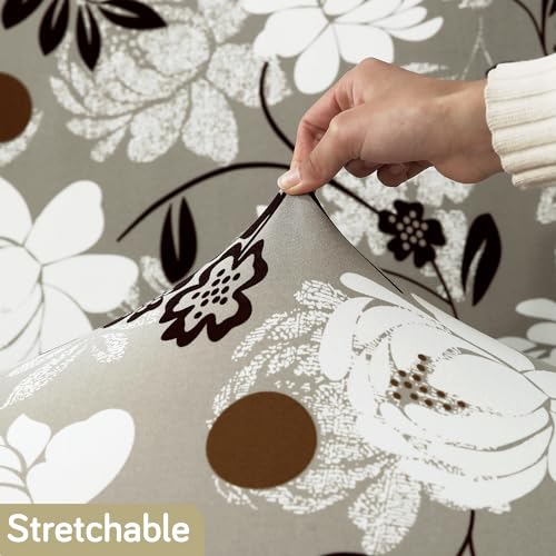 HOKIPO 'Elira Series' 140gsm Stretchable Recliner Sofa Cover 3 Seater, Feather Brown Floral (AR-4942-C1) - Image 5