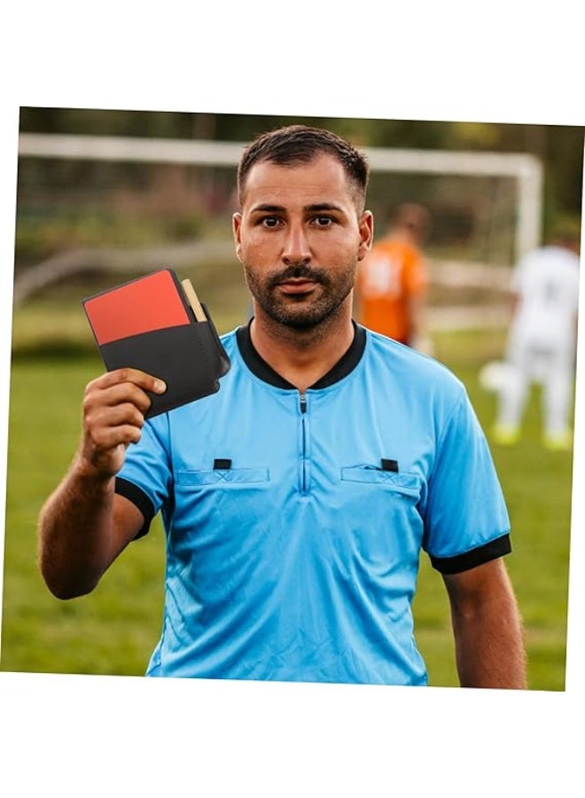 مجموعة بطاقات حكم كرة القدم مع ورق تدوين وقلم – بطاقات حمراء وصفراء للمدربين والحكام – إكسسوارات تحكيم للمباريات والتدريب - Image 5