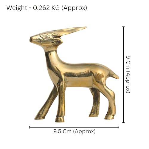 TREE MAISON CORONATING HOMES Brass Small Deer Statue | Weight - 262 Gram Approx |Size - 3.5 Inch Approx Vastu Brass Showpeice | Home & Office Decor | Feng Shui Remedies | Pital Hiran |Pack of 1 - Image 2