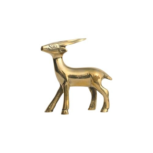 TREE MAISON CORONATING HOMES Brass Small Deer Statue | Weight - 262 Gram Approx |Size - 3.5 Inch Approx Vastu Brass Showpeice | Home & Office Decor | Feng Shui Remedies | Pital Hiran |Pack of 1 - Image 1