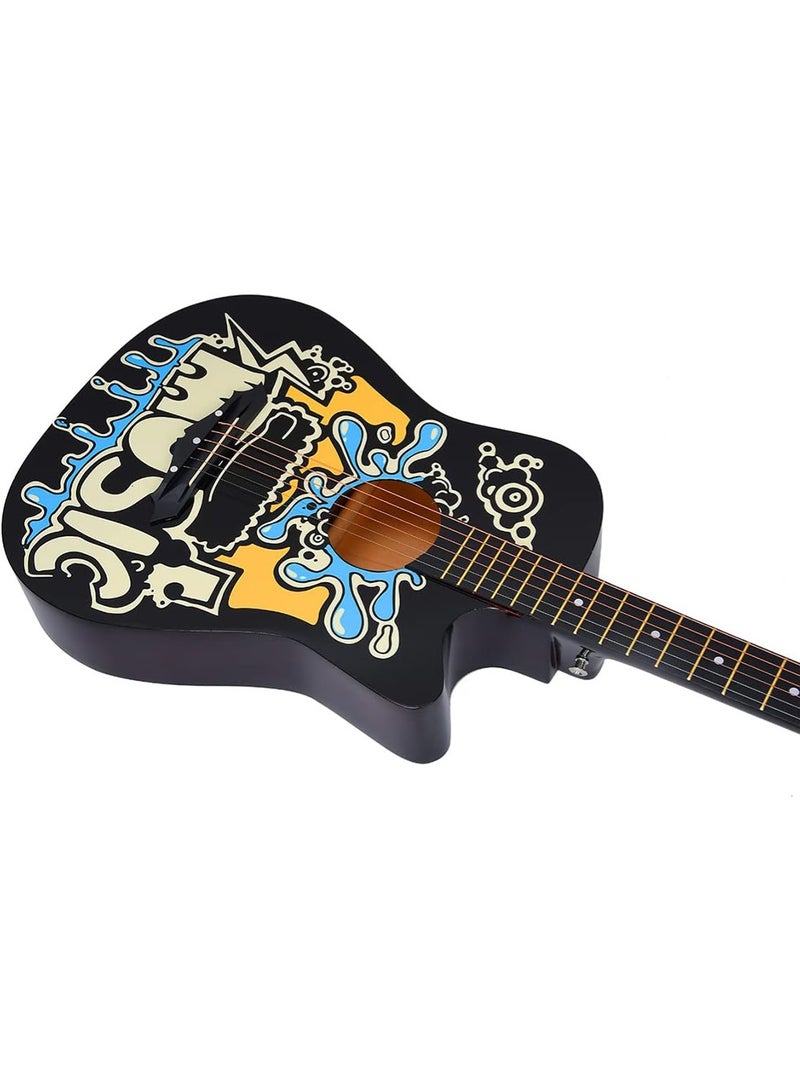 AGD Beginner Guitar Kit, 38 Inch Wooden Guitar with Accessories: Free Bag, Strap, Capo, Extra String Set, Picks - Image 3