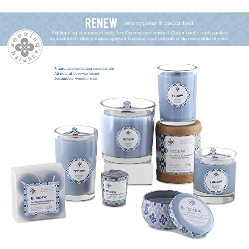 Root Candles Seeking Balance Wood Wick Spa Candle Aromatherapy Candles, 8-Ounce, Renew: Sea Cypress & Cedar Leaf - Image 5