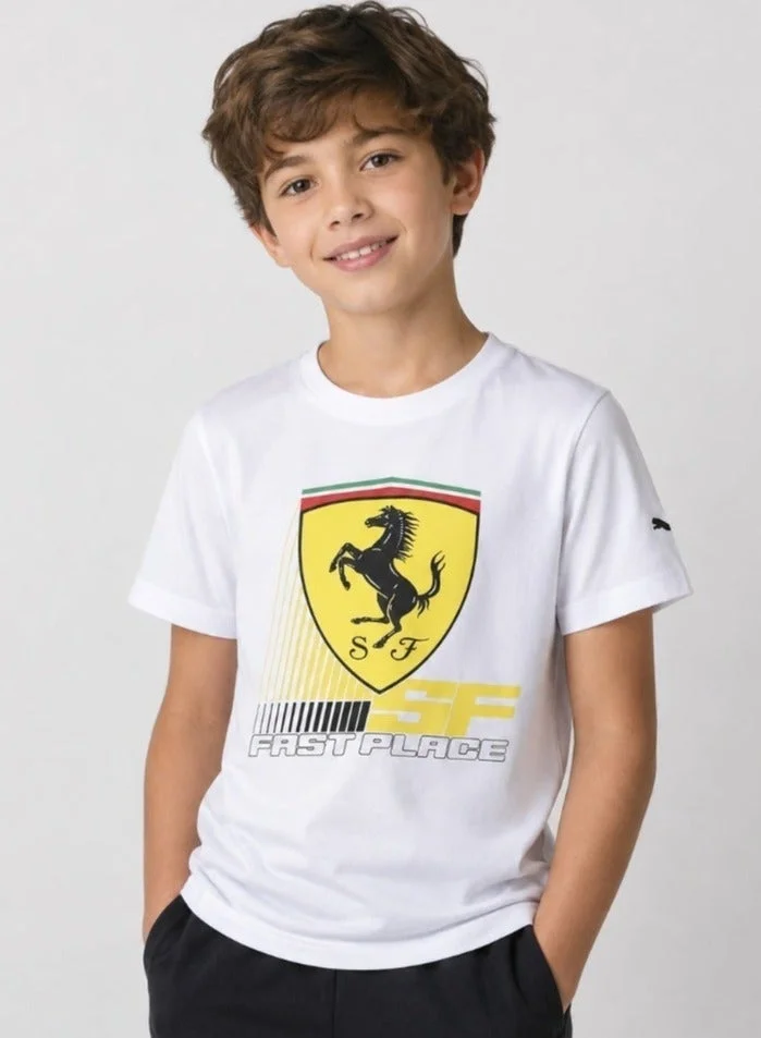 Scuderia Ferrari Scuderia Ferrari Race Coloured Large Shield T-Shirt - Kids Unisex