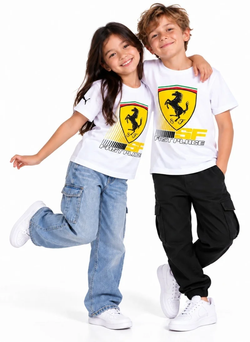 Scuderia Ferrari Scuderia Ferrari Race Coloured Large Shield T-Shirt - Kids Unisex