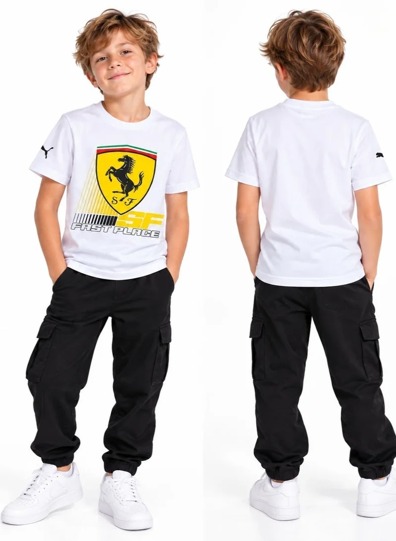 Scuderia Ferrari Scuderia Ferrari Race Coloured Large Shield T-Shirt - Kids Unisex