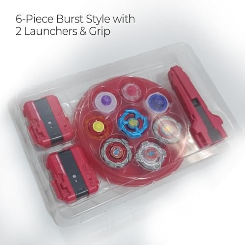 WireScorts Top Metal Gyro Blade Battle Set with 4 Type Variation Metal Beys, 3 Launchers and Battle Ground for Kids, Portable Storage Box for Kids Age 6+ - Image 3