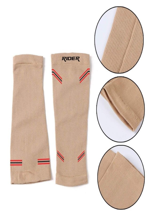 Quada Calf Compression Sleeves calf support for pain relief leg supporter for gym (Beige, M) - Image 2