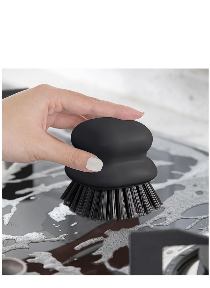 KASTWAVE Dish Brush with Handle, Kitchen Scrub Brushes for Cleaning, Dish Scrubber with Nylon bristles for Sink, Pots, Pans 1Pack  - Image 2
