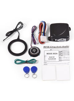 Car Alarm System One Click Start System Push to Start Ignition One Click Stop Button Kit Keyless Start System for Most DC12V Cars