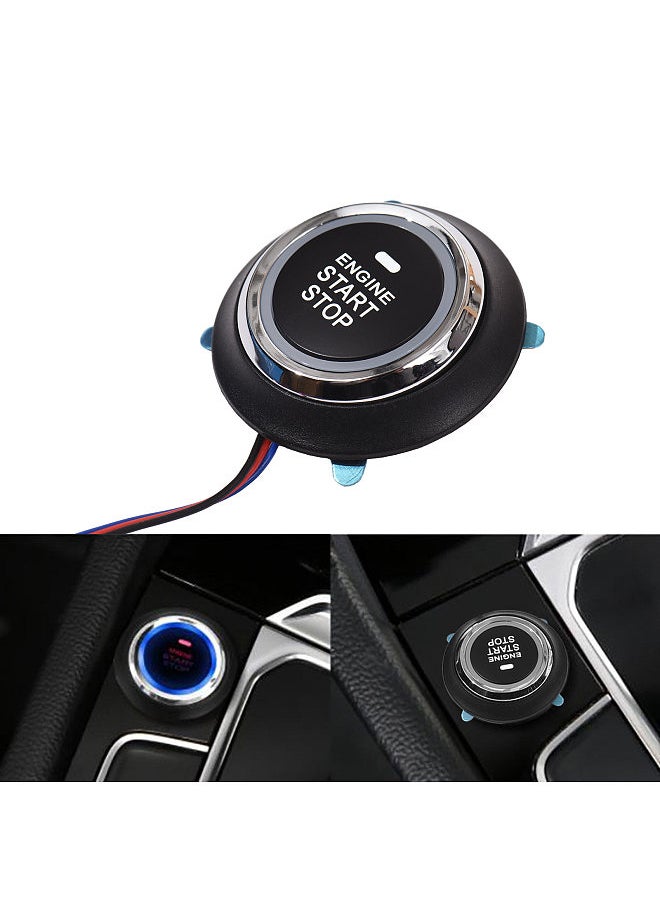 Generic - Car Alarm System One Click Start System Push to Start Ignition One Click Stop Button Kit Keyless Start System for Most DC12V Cars - Image 1