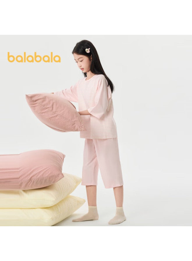 Balabala Children's Pajama Set, Spring And Summer Thin Air Conditioning Wear, Boys And Girls Home Wear, For Toddlers And Older Children, 208224171206 - Image 1