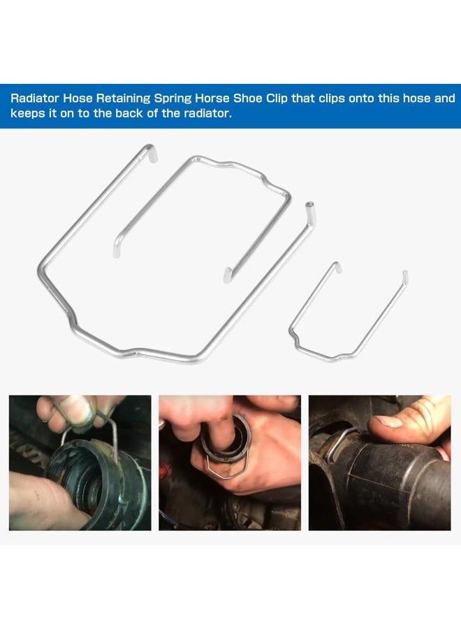 YESHMA Radiator Hose Retaining Spring Horse Shoe Clip Radiator Hose Clip Replaces 154 23 Compatible with BMW E39 E38 E60 E90 745Li X5 E46 325i 328i M3 540i 740iL 740i 3PCS Set - Image 4