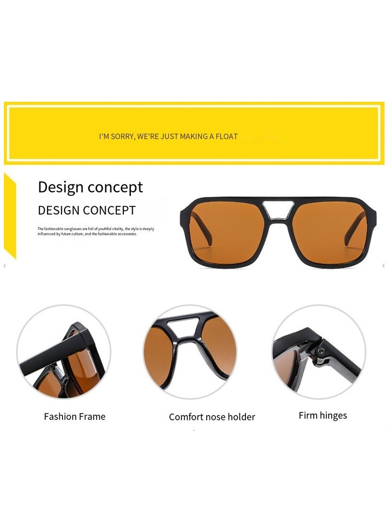 General Retro 70s Square Aviator Sunglasses Women Men Rectangular Sunglasses Flat Frame Fashion Sunglasses  - Image 2