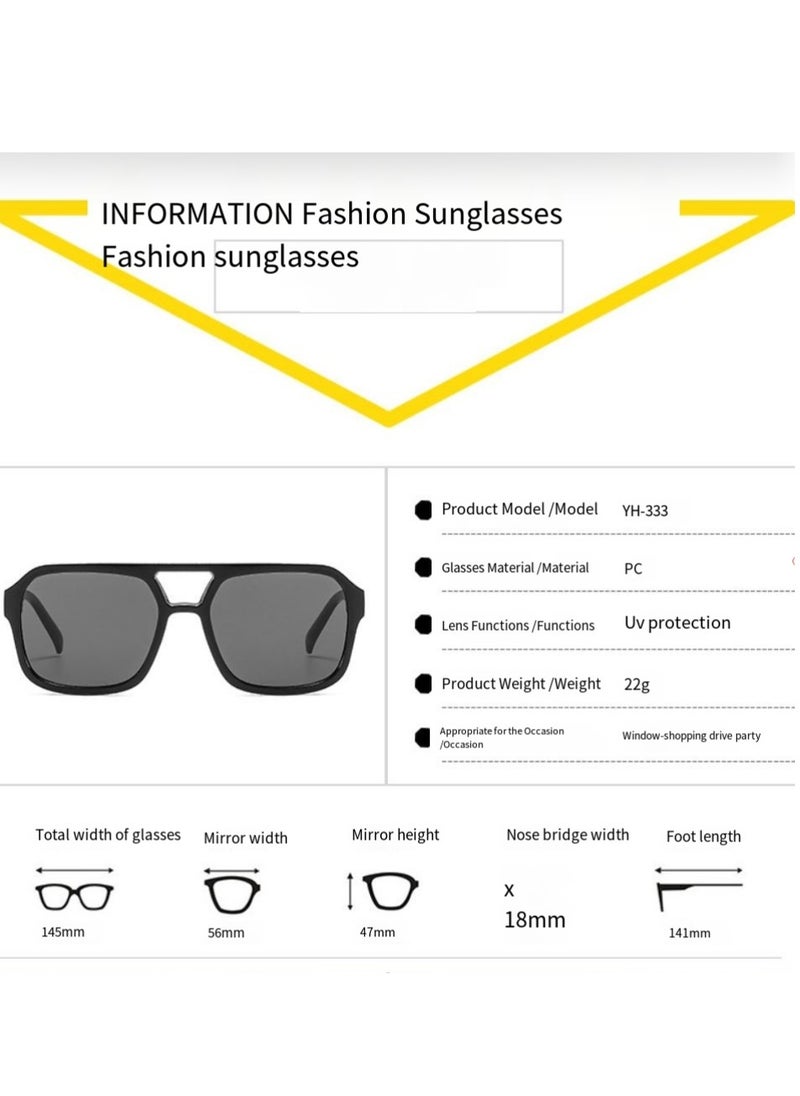 General Retro 70s Square Aviator Sunglasses Women Men Rectangular Sunglasses Flat Frame Fashion Sunglasses  - Image 4