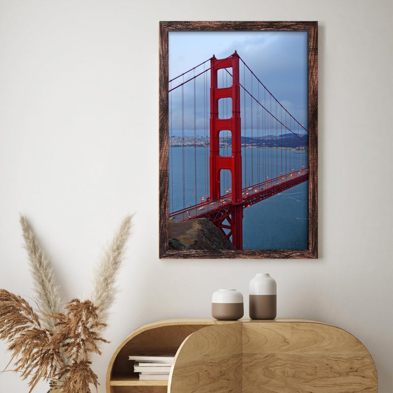 BESCRCL 20x30 Picture Frame Brown, Poster Frames Wall Hanging, Display Pictures 20 x 30 without Mat, 1 Pack - Image 4