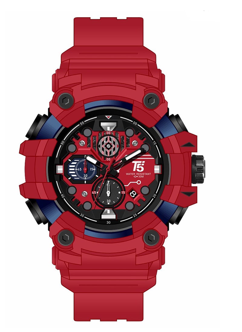 T5 - T5 Mens Chronograph Silicone Strap Watch H4011G - Image 1