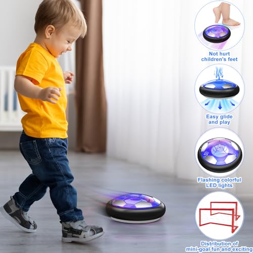 Ancesfun Kids Toys Hover Soccer Ball Set of 2 with LED Lights and Foam Bumper for Age 3 4 5 6 7 816 Year Old Boys Girls Rechargeable Air Powered Hover Balls with 2 Goals for Indoor Outdoor Game - Image 5