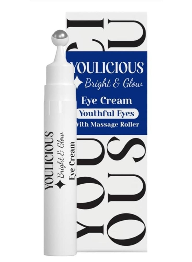 Youlicious Bright & Glow Eye Cream with Cooling Massage Roller Applicator - Image 1