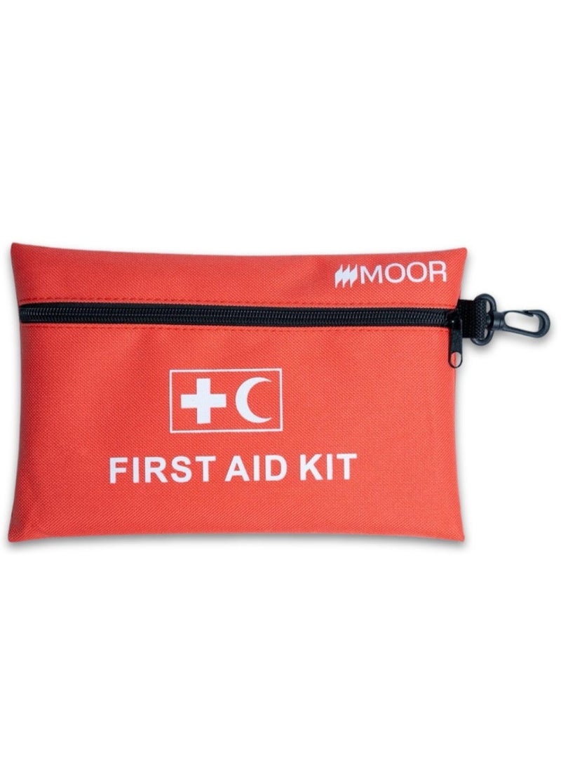 MOOR First Aid Pouch – Complete Red Emergency Kit with Bandages, Gauze, Scissors, Gloves & Medical Supplies for Home, Car, Office & Outdoor Use - Image 2