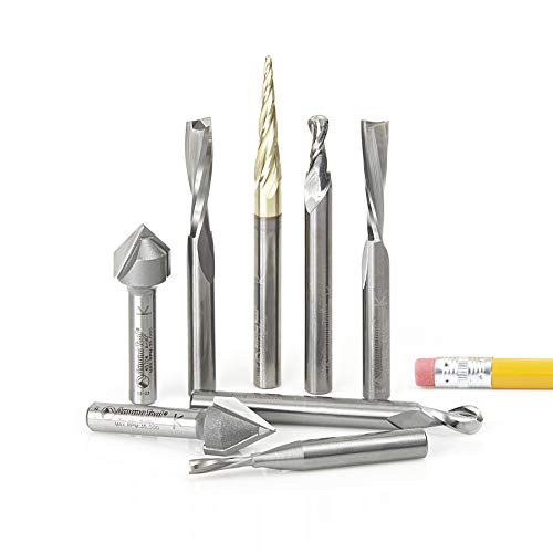 Amana Tool - AMS-134 8-PC General Purpose CNC Router Bit Collection, 1/4" Shank - Image 2