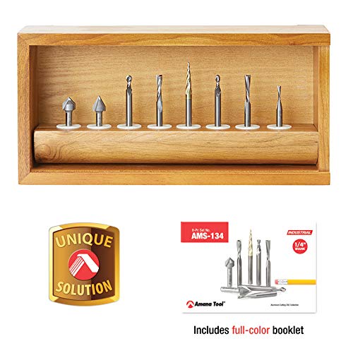 Amana Tool - AMS-134 8-PC General Purpose CNC Router Bit Collection, 1/4" Shank - Image 3