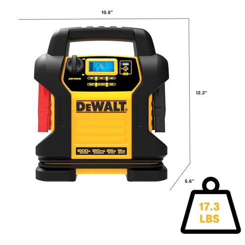 DEWALT محطة طاقة رقمية محمولة DEWALT DXAEJ14-Type2 - 1600 أمبير ذروة مع ضاغط 120 PSI، مكعب شحن AC، طاقة 15W USB-A و 25W USB-C للأجهزة الإلكترونية - Image 4