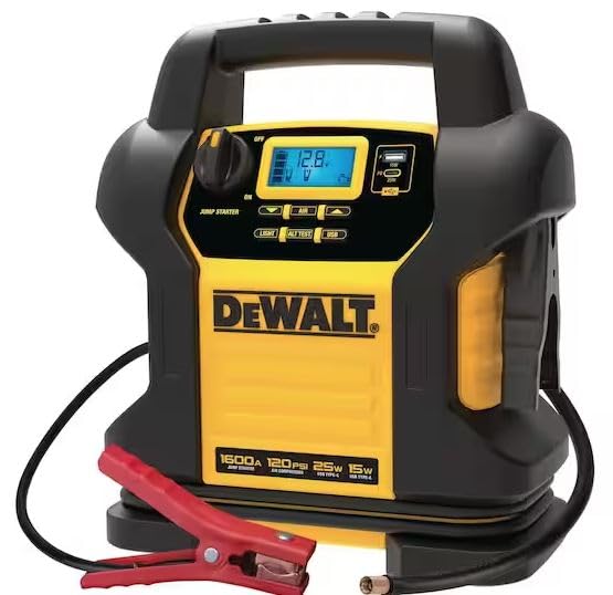 DEWALT محطة طاقة رقمية محمولة DEWALT DXAEJ14-Type2 - 1600 أمبير ذروة مع ضاغط 120 PSI، مكعب شحن AC، طاقة 15W USB-A و 25W USB-C للأجهزة الإلكترونية - Image 5