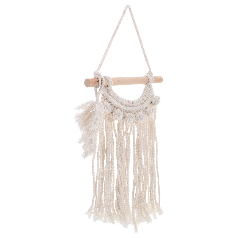 Handmade Cotton Macrame Wall Hanging Small Woven Tapestry For Room Decor Decorative Wall Art - Image 1