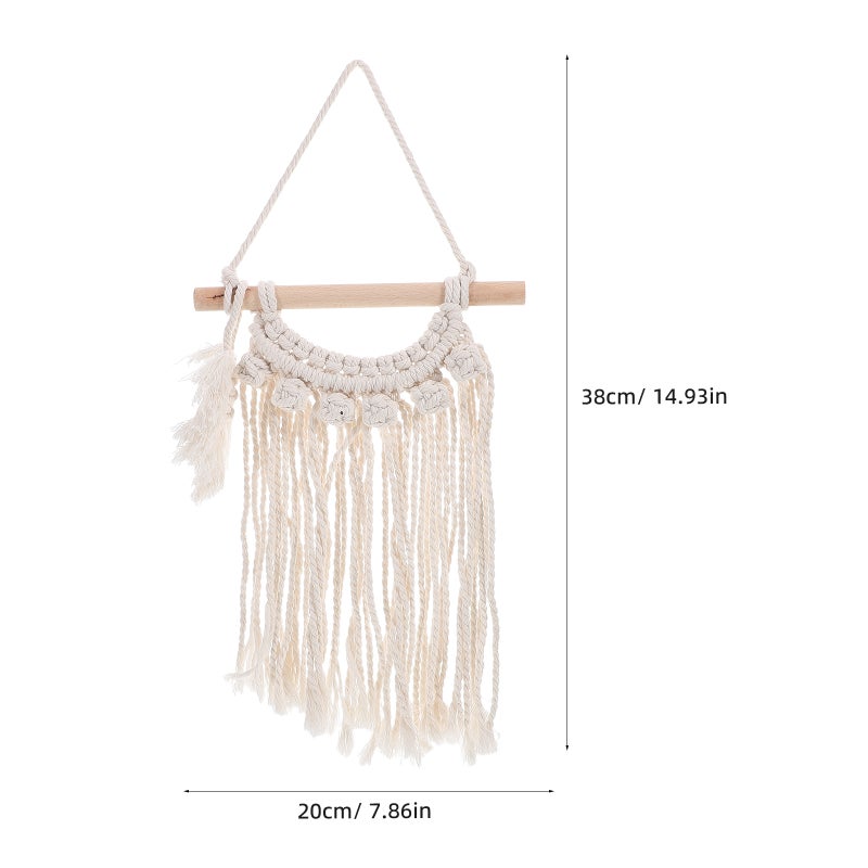 Handmade Cotton Macrame Wall Hanging Small Woven Tapestry For Room Decor Decorative Wall Art - Image 3