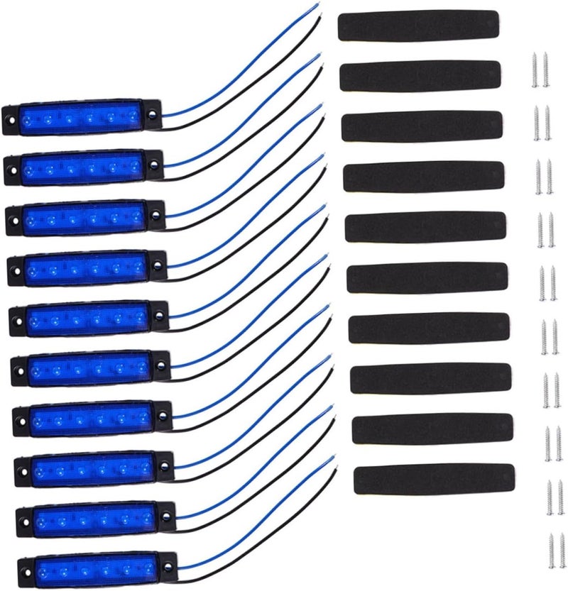 12 قطعة من أضواء الجانب ال LED للسيارات والشاحنات والقوارب، عبارة عن شرائط ضوئية طويلة؛ كل إشارة توجيه تحتوي على LED واحد. - Image 1