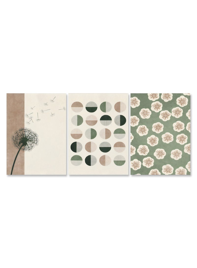 Marktna Set Of 3 Framed Canvas Wall Arts Stretched Over Wooden Frame with a Modern Design - Image 2